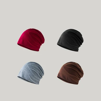 2020 Unisex de Culoare Solidă pentru Bărbați Femei Chelioși Căciuli Capac Tricot Tricot Bumbac Dublu Strat de Material Capace Capota Pălărie femei pălării