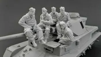 1/35 vechi Panzer Echipaje (5 cifre) (FĂRĂ REZERVOR ) Rășină figura Model in Miniatura gk Unassembly Nevopsite