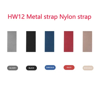 Curea pentru HW12 ceas inteligent 40mm Accesorii bratara curea HW12 Metal curea Nailon curea argintiu negru rosu albastru roz