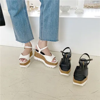 De înaltă Sandale Pentru Femei Creșterea Înălțime de Vară 2020 Feminin Sandale Wedge Briose Vânzare de pantofi pentru Femei Pantofi cu Toc lykj-yx