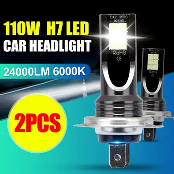H7 80W 10000Lm Auto cu LED-uri Faruri Kit-ul de Conversie Globuri Lumini de Ceata Fascicul de 6000K Lămpi cu LED-uri/Becuri Pentru Autoturisme Super-Luminoase