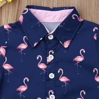 Statele UNITE ale americii Copilul Baieti 1Y-6Y Vara Flamingo Bluze T-shirt, pantaloni Scurți 2 BUC Costume de Haine