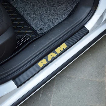 Pentru Dodge RAM Ușa Plăcii de Prag auto accesorii auto Scuff Autocolant Pragului de Ușă Decor Scuff Placă din Fibre de Carbon de Vinil Autocolant
