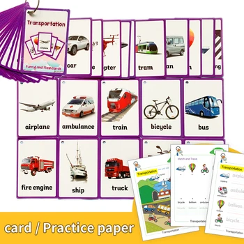 Montessori engleză Animal Mare Flash Card de Buzunar Carduri de Învățare Jucării Educative pentru Copii de Cuvânt Joc Meci de Imagine Cadouri pentru Copii