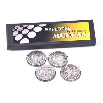 A explodat Morgan (de la 4 la 16 Monede ) Trucuri de Magie Magician Aproape Iluzii Prop Pusti Multiplica Monede Apare Dispare Magia