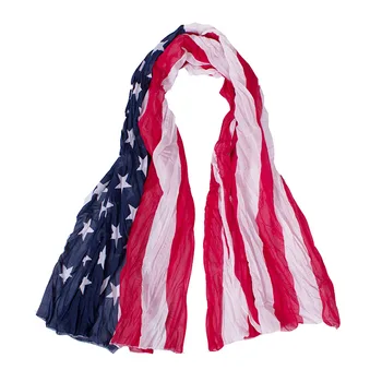 Noul Design de Moda Femei Ușoare de Mătase Vara Șal Eșarfă statele UNITE ale americii Steagul American Star Feminin Eșarfă Lungă Șifon 140*90cm