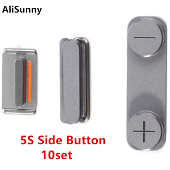 AliSunny 10set Buton Lateral pentru iPhone 5 5S SE Power On Off + Volum Comutator + Mut Partea tastatura Butonul Repalcement Piese