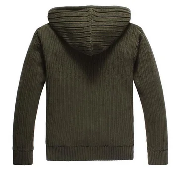 Barbati Tricotate Cardigan de Iarna Barbati Plus Catifea Sweatercoat Casual Cald cu Glugă Zip Pulover Gros Pulovere Calde