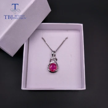 TBJ,argint 925 design simplu piatră prețioasă Naturale rubin pandantiv bijuterii fine pentru femei de zi cu zi sau uzura de partid