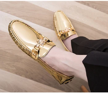 DL CO Vara Pantofi de piele Barbati Unisex Iubește Sequin Bărbați Pantofi pentru Bărbați Mocasini Mocasini Respirabil Aur, Argint Casual