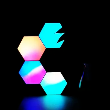 App Coloful cuantice lampa smart home fagure Lumina hexagonale creative lampă de perete combinație despicare lampa de dormitor lampă de noptieră
