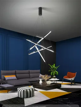 Moderne, creative, negru sufragerie candelabru Nordic iluminat interior camera de zi de decorare bucătărie lampa scara Lampă de Pandantiv
