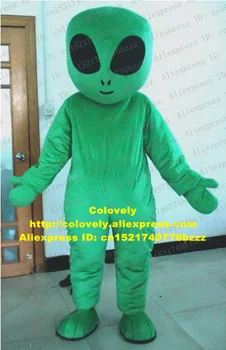 Verde rece Extra-terestre Străin Ființe Extraterestre Inteligente Farfurie Om Mascota Costum, Cu Ochii Mari și Negri Nr 5965