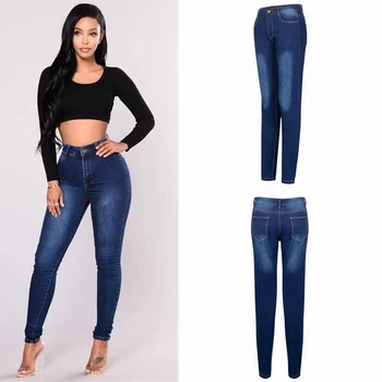 Femei de Slefuire Albe Elastic Skinny Stretch Jeans Plus Size 3XL Talie Inalta Blugi Spălate Denim Casual Pantaloni de Creion Blugi Femei