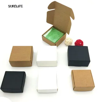 100buc alb/kraft/hârtie neagră cutie de cadou dimensiuni mari kraft cutii de carton de mari dimensiuni alb cutie de hârtie