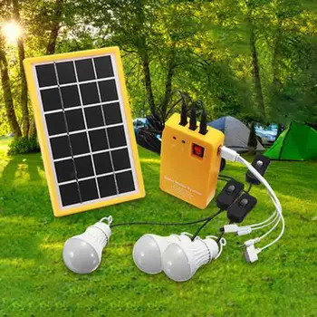 În aer liber Portabil cu Panou Solar Generator Electric 3 Bec LED Kit de Sistem de Putere Generator Electric 3 Bec LED Kit de Sistem de Putere Sola