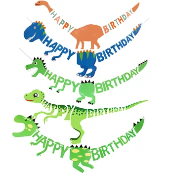 Hohote de Dinozaur Party Banner Decorare Va Un Băiat Ziua de nastere Partid de Flori de Hârtie Copii Favoruri Dino Drăguț Banner Baloane DIY Aprovizionare