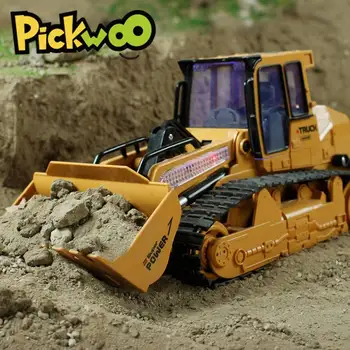 Pickwoo C4 1:16 RC Excavator Jucării 2.4 Ghz 10 Canal de Control de la Distanță Inginerie Masina cu Muzica de Iluminat Vehicul RTR pentru Copii Cadouri