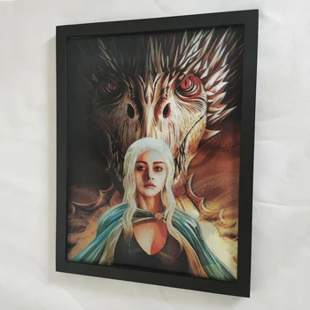 3D Lenticular Flip Imagine de Noapte Rege/Daenerys Targaryen ARE Moive Poster a FOST 3D Lenticular Poster de Imprimare 3D Imagine