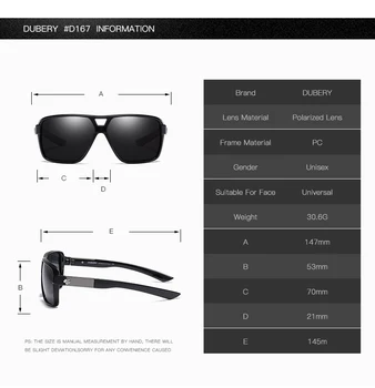 DUBERY Epocă ochelari de Soare Barbati Polarizati de Conducere Sport Ochelari de Soare de Protecție de Moda Pentru Barbati, Femei Culoare Oglindă Oculos UV400