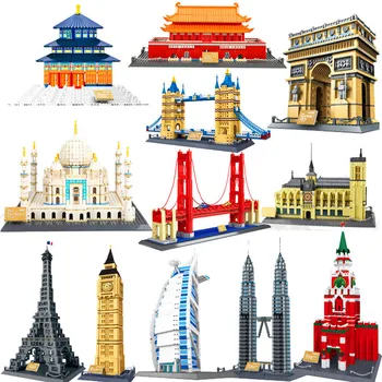 FIERBINTE 2020 Arhitectura Taj Mahal Londra, Paris, oraș, pod blocuri de constructii pentru copii asambla cărămizi jucării compatibil Mici particule
