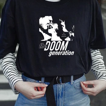 Doom Generație Tricou Femei din Bumbac cu Maneci Scurte 80 Harajuku Grunge Graphic Tee Topuri de Moda Casual, Tricouri Supradimensionate