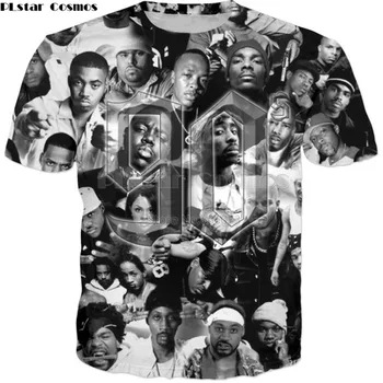 PLstar Cosmos 2019 Noua Moda 2pac Tupac tricouri 90 rapper Caracter colaj de Imprimare 3d tricou Unisex vara Hip hop tricouri
