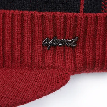 2019 Iarna Noi Bumbac capac vizor knit beanie Îngroșa Capac de Acoperire de iarnă om sepci unisex solid insigna în aer liber chelioși capac Moale