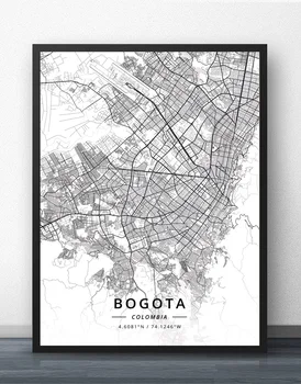 Barranquilla Bogota, Medellin Columbia Harta Poster