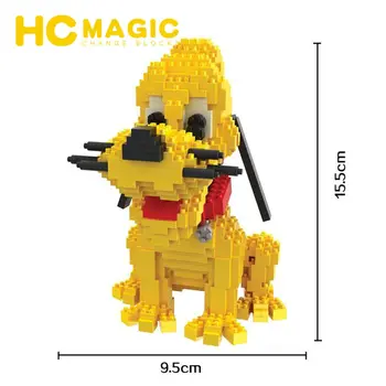 HC MAGIC 9055 Diamant Galben Câine Blocuri de Constructii pentru Copii Cadouri DIY Jucarii Educative Model 3d Dropshipping Cifrele de Asamblare
