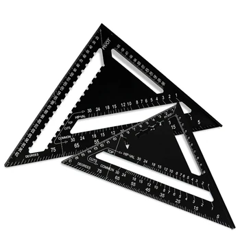 7/12 inch Triunghiulare de Măsurare Conducător Raportor Scule de Mână Set de Aliaj de Aluminiu Patrat de Acoperis Triunghi de prelucrare a Lemnului Tester DIY