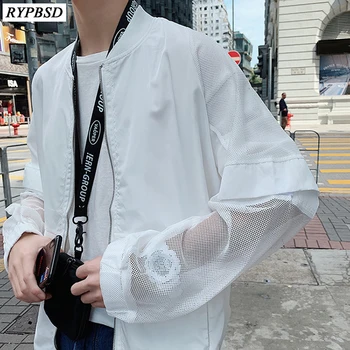 Oamenii Streetwear Coreean Jacheta Bomber 2019 Nou Geaca Alb-Negru Subțire Harajuku Haina Jacheta Cu Fermoar Hip Hop Îmbrăcăminte