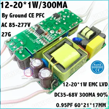 5Pcs CE PFC Sol 20W AC85-277V Driver LED 12-20x1W 300MA DC35-68V Curent Constant de Alimentare LED Pentru Spoturi LED Transport Gratuit