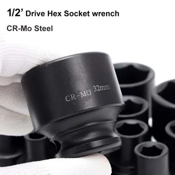 1buc 1/2 Inch Grele Maneca Hex bolt nut 30mm-36mm pentru cheie de impact electric aer cheie de impact Metrice soclu