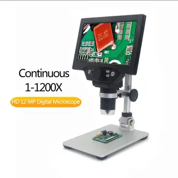 1-1200X Microscop Digital G1200 Electronice Video Microscop 7 Inch de Mare Colorate Display LCD 12MP Continuă Amplifica Lupa