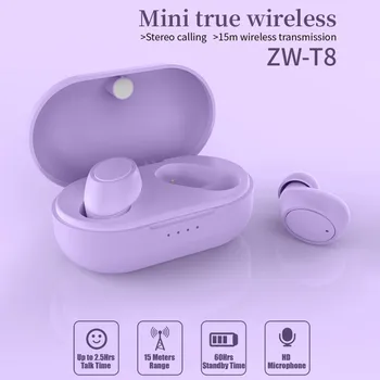 ZW-T 8tws Cască Bluetooth Bluetooth 5.0 Noi Portabile, fără Fir, Căști Bluetooth