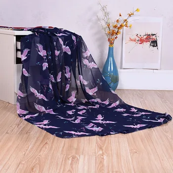 75D Poliester rochie Sifon plajă prosop macara model imprimat poliester tesatura Florale imprimate șifon Rochie tesatura