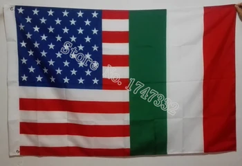 Statele UNITE ale americii, Italia Italian prietenie Pavilion fierbinte vinde bine 3X5FT 150X90CM Banner alama metal de găuri