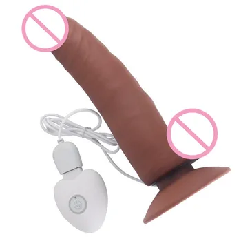 APHRODISIA Silicon 20 De Viteza Vibrator Realistic Dildo Vibrator G-Spot Masaj Moale Dildo cu ventuza Jucarii Sexuale pentru Femei 170309