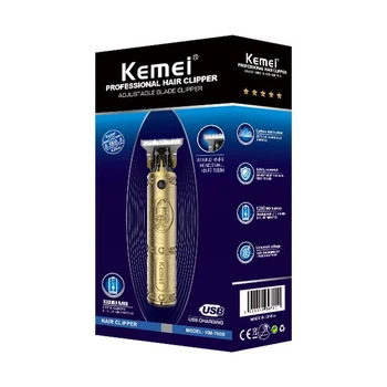 KEMEI KM-700B Tuns Barba de Metal Cap de Tuns Profesional pentru Tăierea Părului USB de Încărcare de Tuns Barba