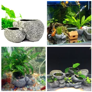 Acvariu Planta Bonsai Piatră Oală Rezervor De Pește Peșteră De Piatră Decor Pentru Pește Crescator De Bonsai Adăpost Filtru