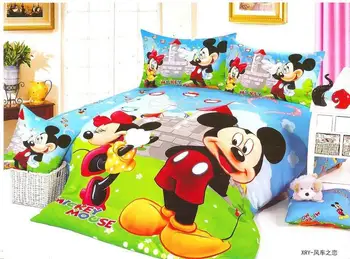 Mickey & Minnie Mouse seturi de lenjerie de pat pentru Copii dormitor Fete decor unic twin dimensiune pat cearceafuri pilota plapuma acoperă 3pc nu de umplere