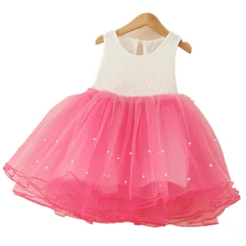 Noi Vara Fierbinte vinde Fete Rochie Mozaic Printesa pentru Copii de 4 Rochie de Culoare Plasă Perla Minunata Rochie de Petrecere pentru Fete Kid Dress