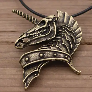 Nostalgia Punk Animal Cal Unicorn Pandantiv Viking Talisman Bijuterii Craniu Goth Colier
