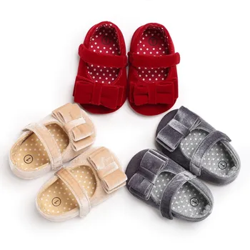 Copil Drăguț Pantofi Fete Pantofi De Prințesă Cu Arcul Copilul Catifea Moale Mocasini Copil Nou-Născut Pantofi Prima Pietoni