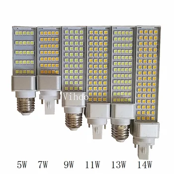 Bec Led 5W 7W 9W 11W 13W 14W G23 G24 E27 Lampă de 180 de grade Porumb becuri Cald Alb Rece AC85-265V Orizontală Plug Loc spoturi