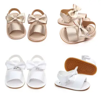FIERBINTE de Vară Nou-născut Copilul Fete Printesa Bowknot Pantofi cu Talpă Moale PU Sandale Pantofi se Potrivesc Pentru 0-24M