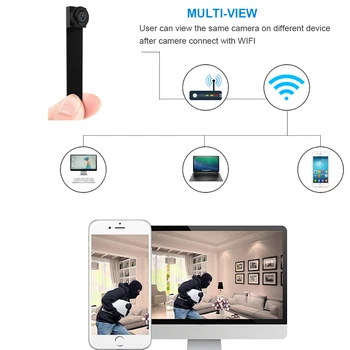 1080P Mini Camera wireless HD Wi-fi P2P Video de Înregistrare de Detectare a Mișcării de Alarmă de la Distanță de Control Micro Mini Camere cu Wifi card TF
