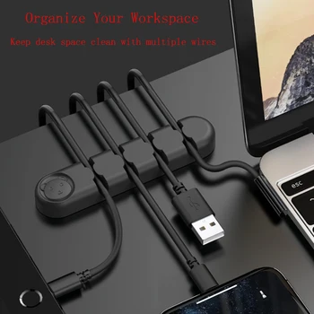 LOCATIE. Organizator de Cablu Silicon USB Cablu Bobinator Desktop Ordonat Clipuri de Management pentru Mouse-ul pentru Căști Clemă de Sârmă Suport pentru Cablu