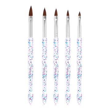5 Piese 3D Nail Art Set de Perii de Unghii Linie Ombre Pensula Pictura Unghii de Proiectare Pen Perii Acrilic Rhinestone se Ocupă de Nail Art Pen